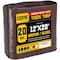 Core Tarps Heavy Duty Tarp, 20 ft L x 0.5 mm H x 12 ft W, 20 Mil, Brown/Black, Polyethylene CT-702-12X20 - alternate 1